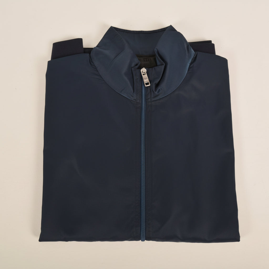 Premium Navy Hybrid Jacket | Contemporary Zip Front