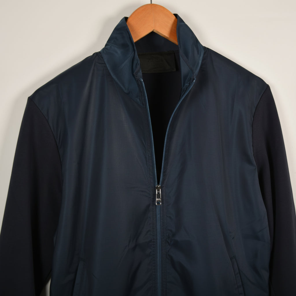 Premium Navy Hybrid Jacket | Contemporary Zip Front