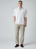 Premium White Half-Zip Polo Shirt – Minimal Contemporary Design