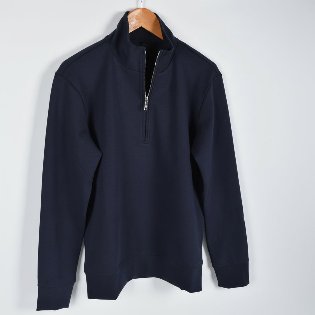 Premium Navy Half-Zip Sweatshirt – Minimal Contemporary Fit