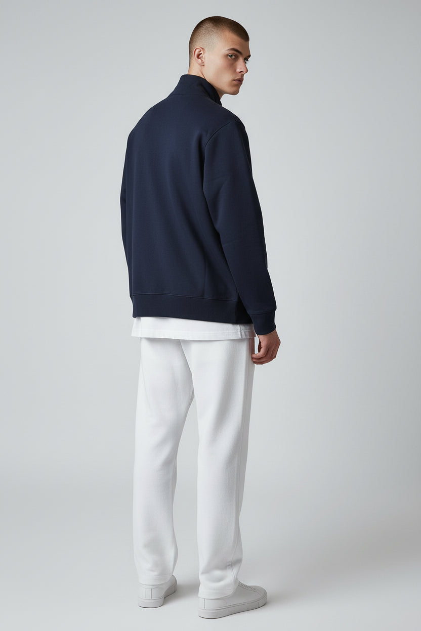 Premium Navy Half-Zip Sweatshirt – Minimal Contemporary Fit