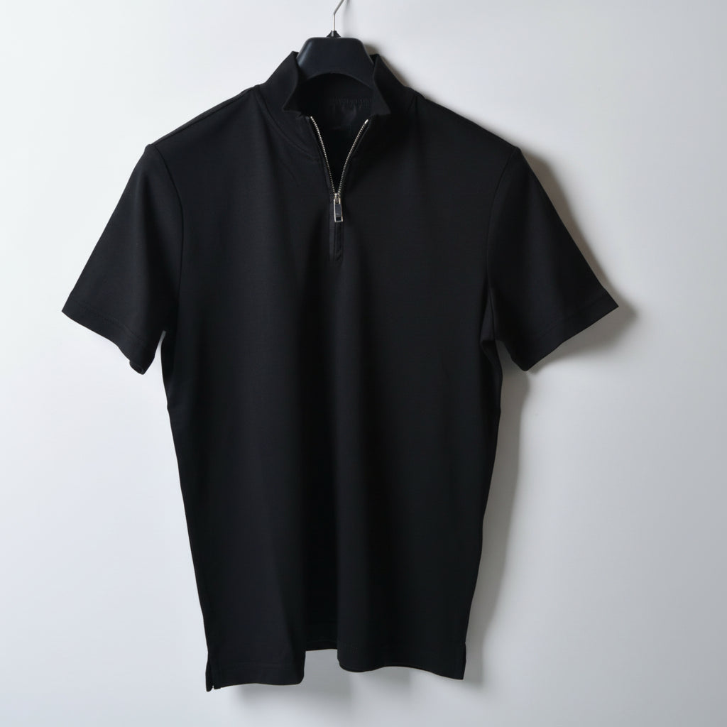 Premium Black Half-Zip Polo Shirt – Minimal Modern Design