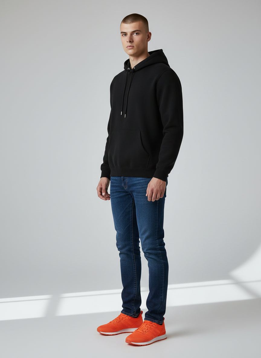 Premium Black Hoodie – Minimal Essential Pullover