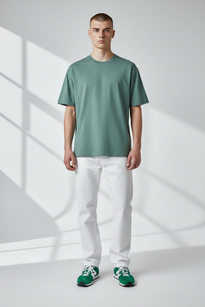 Premium Sage Green T-Shirt – Minimal Essential Fit