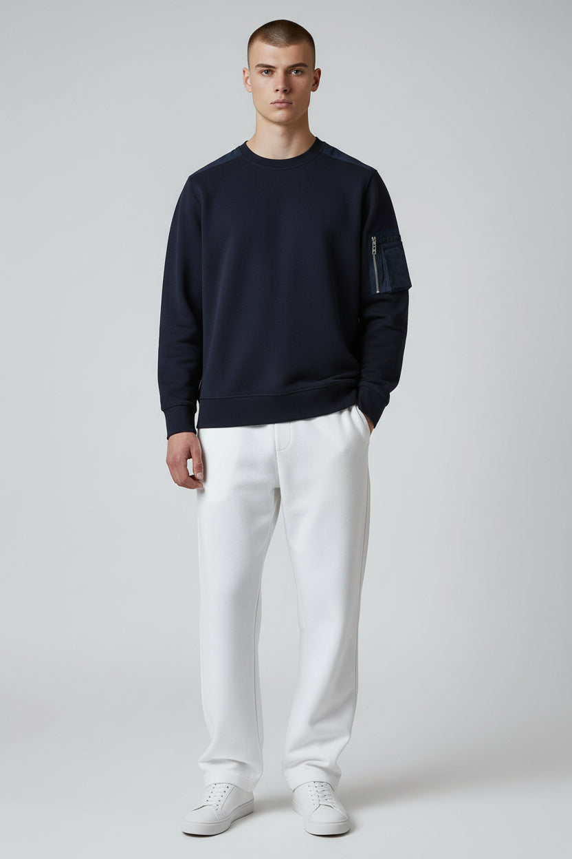 Premium Navy Utility Sweatshirt – Modern Minimal Design