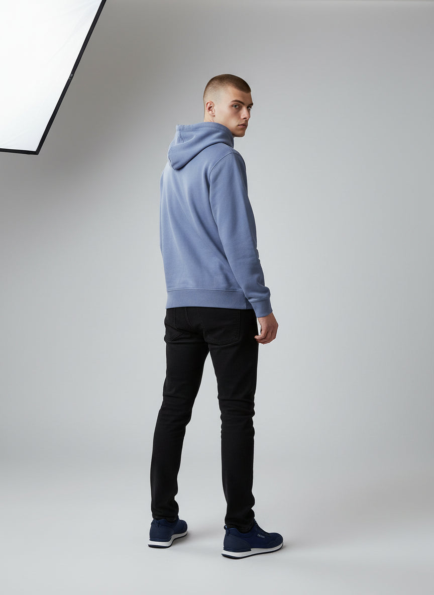 Premium Dusty Blue Hoodie – Minimal Essential Pullover
