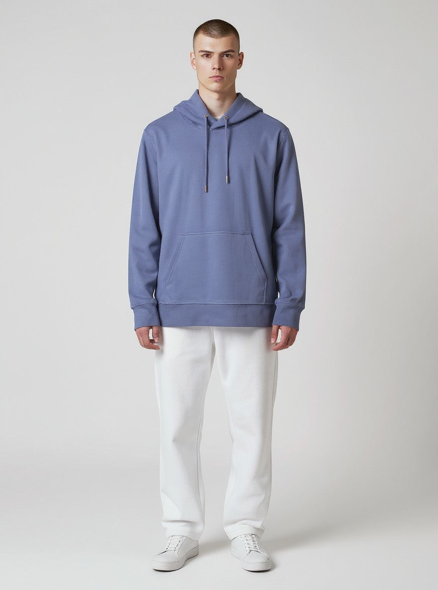 Premium Dusty Blue Hoodie – Minimal Essential Pullover