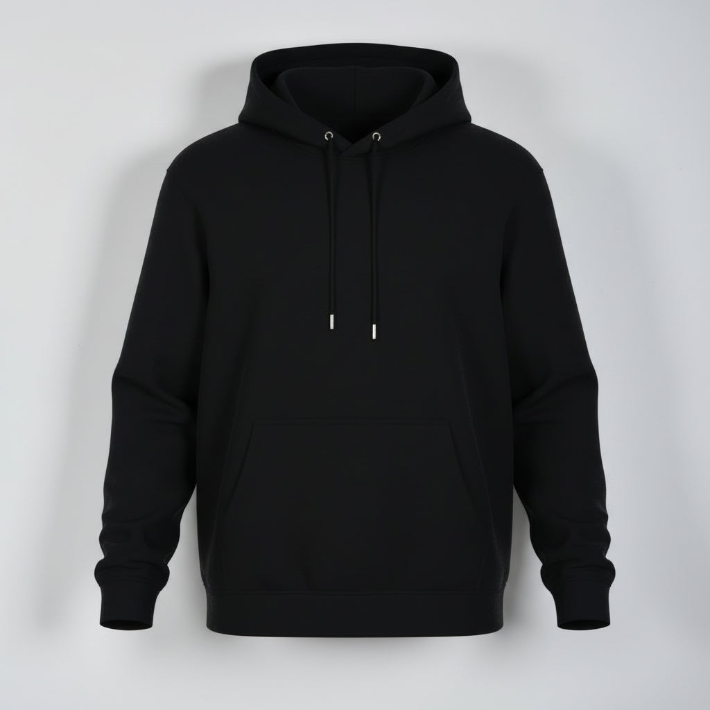 Premium Black Hoodie – Minimal Essential Pullover