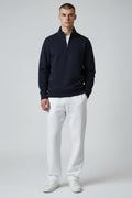 Premium Navy Half-Zip Sweatshirt – Minimal Contemporary Fit