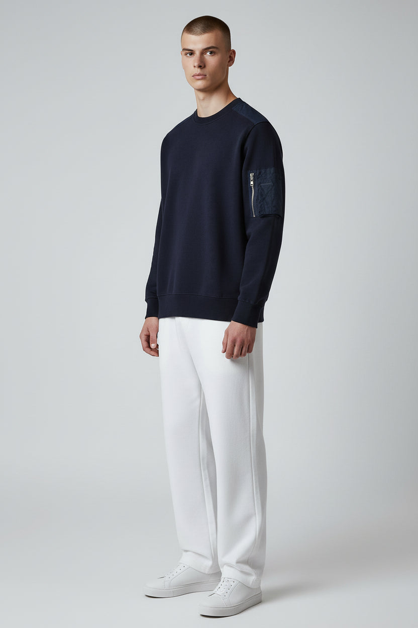 Premium Navy Utility Sweatshirt – Modern Minimal Design