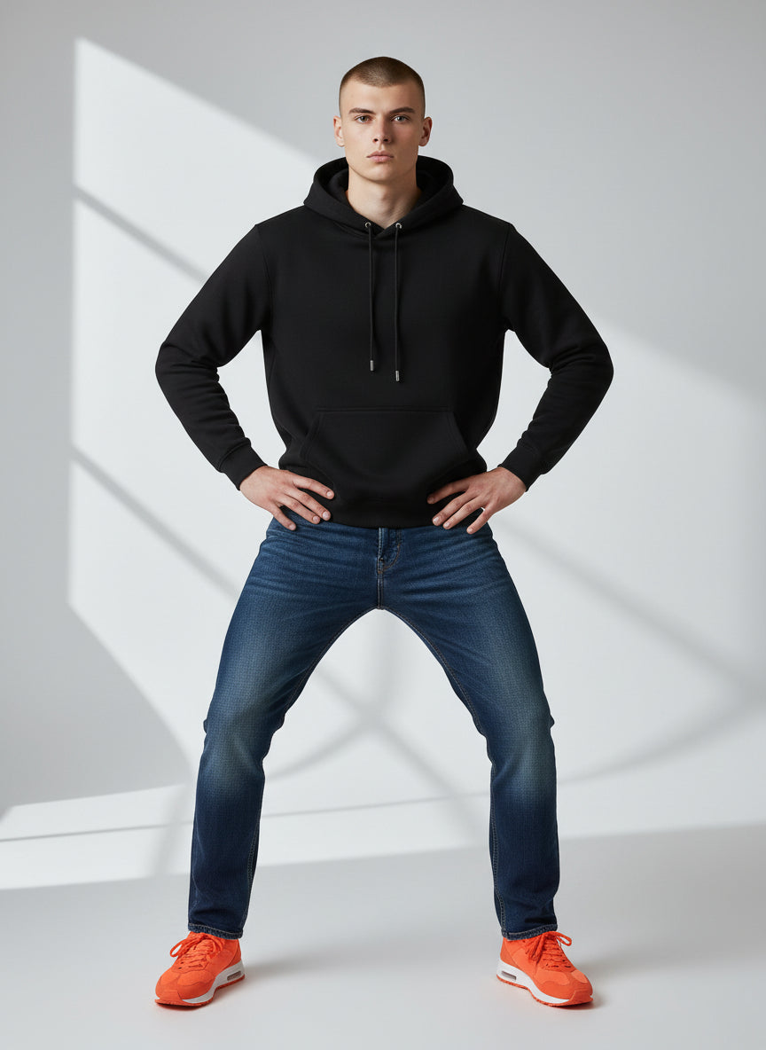 Premium Black Hoodie – Minimal Essential Pullover