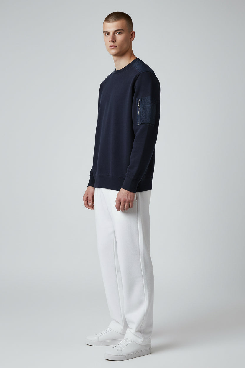 Premium Navy Utility Sweatshirt – Modern Minimal Design