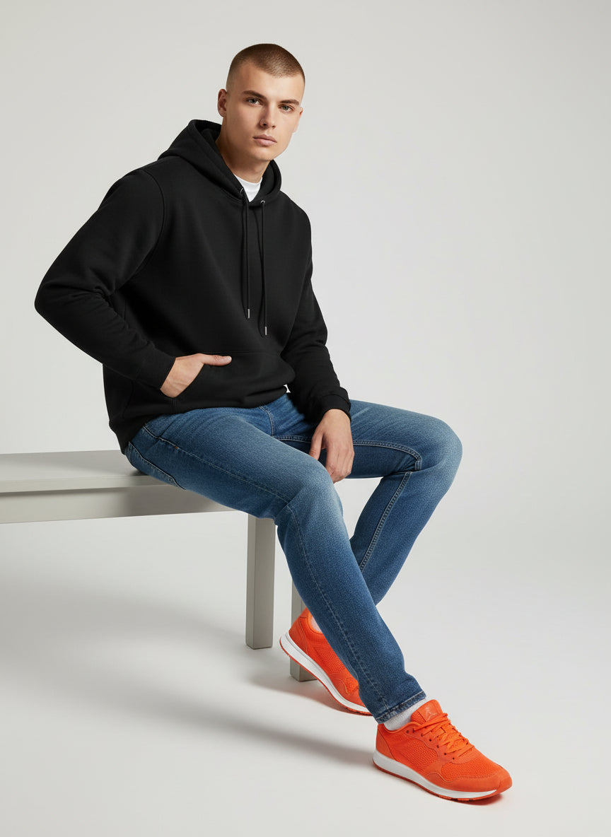 Premium Black Hoodie – Minimal Essential Pullover