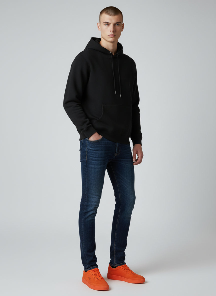 Premium Black Hoodie – Minimal Essential Pullover