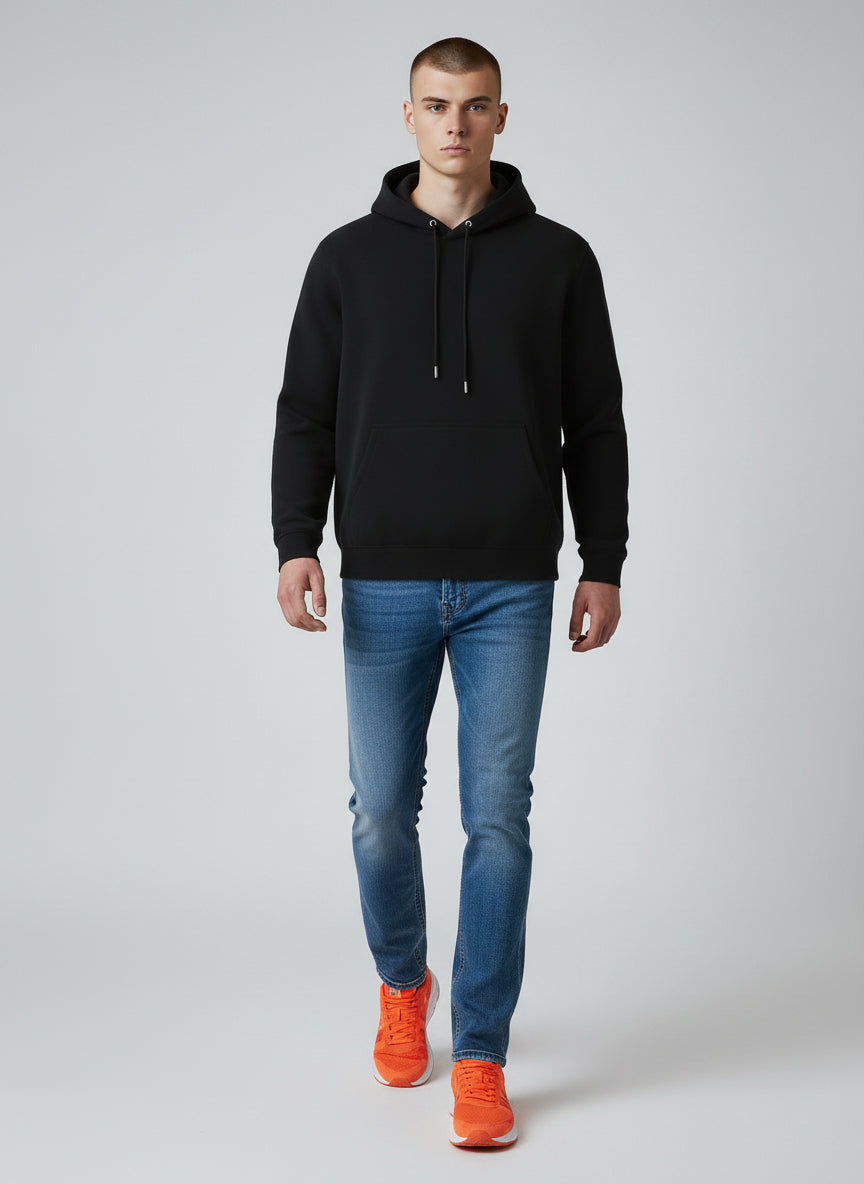 Premium Black Hoodie – Minimal Essential Pullover