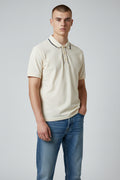 Classic Cream Polo Shirt with Subtle Contrast Collar