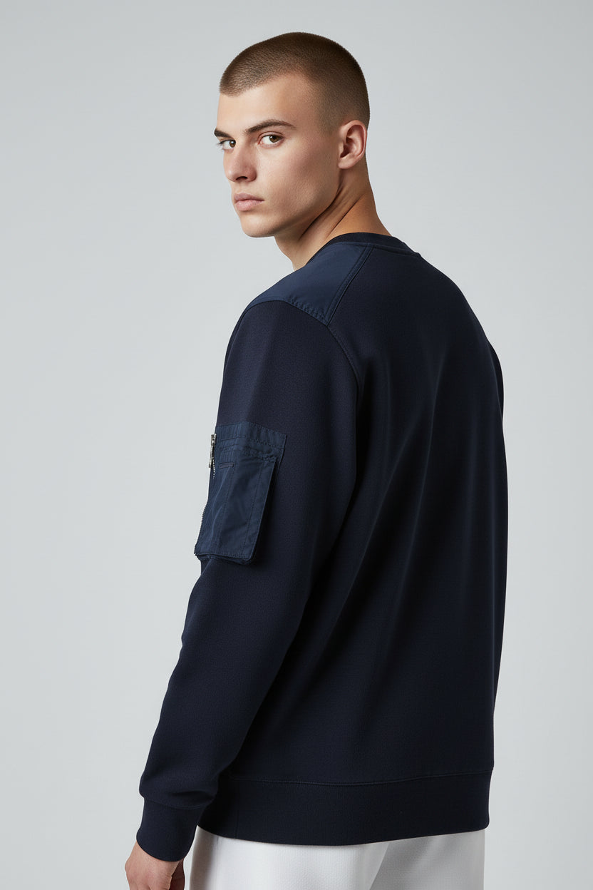 Premium Navy Utility Sweatshirt – Modern Minimal Design